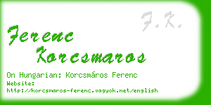 ferenc korcsmaros business card