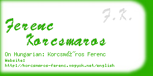 ferenc korcsmaros business card